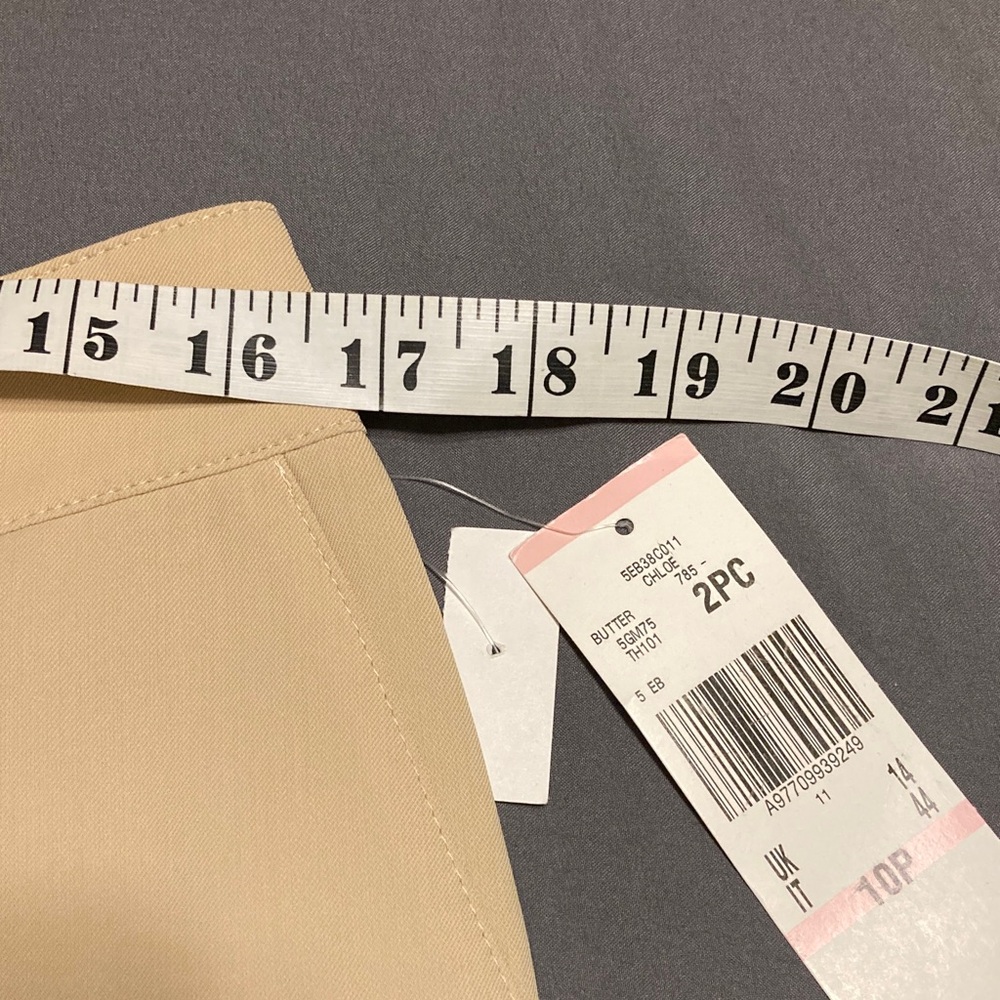 Pant Suit Anne Klein Beige Blazer Suit Jacket & Wide Leg Dress Pants 10 Petite - Picture 11 of 14